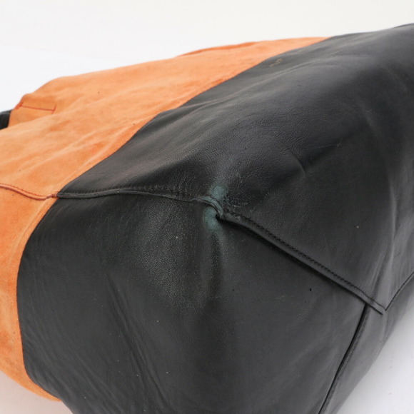 Celine Horizontal Hippo Black Orange Leather Tote Bag - Picture 8 of 14